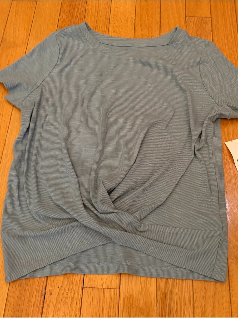 Women’s Short-Sleeve Twist Front Top - Dusty light Blue